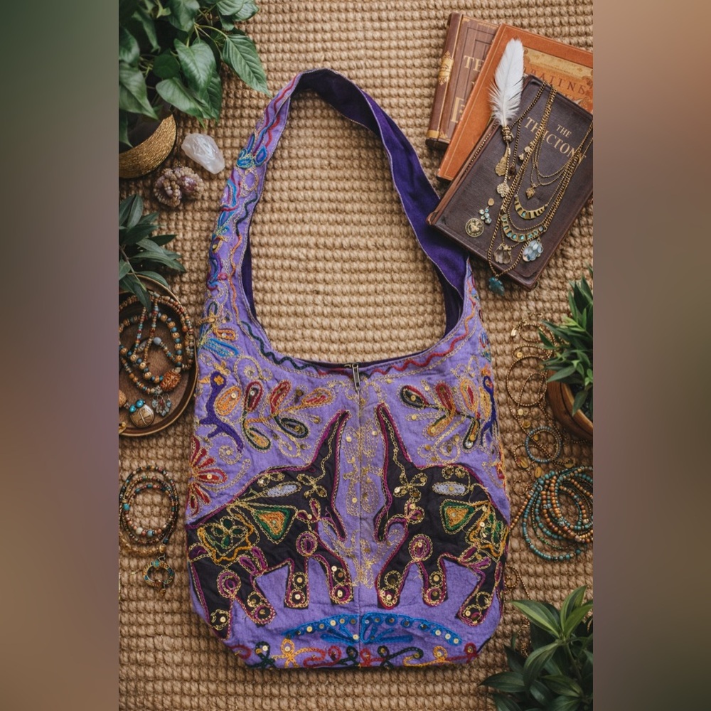 ✨ Earthbound Trading Company Embroidered Hobo Shoulder Bag ✨ - Picture 13 of 13